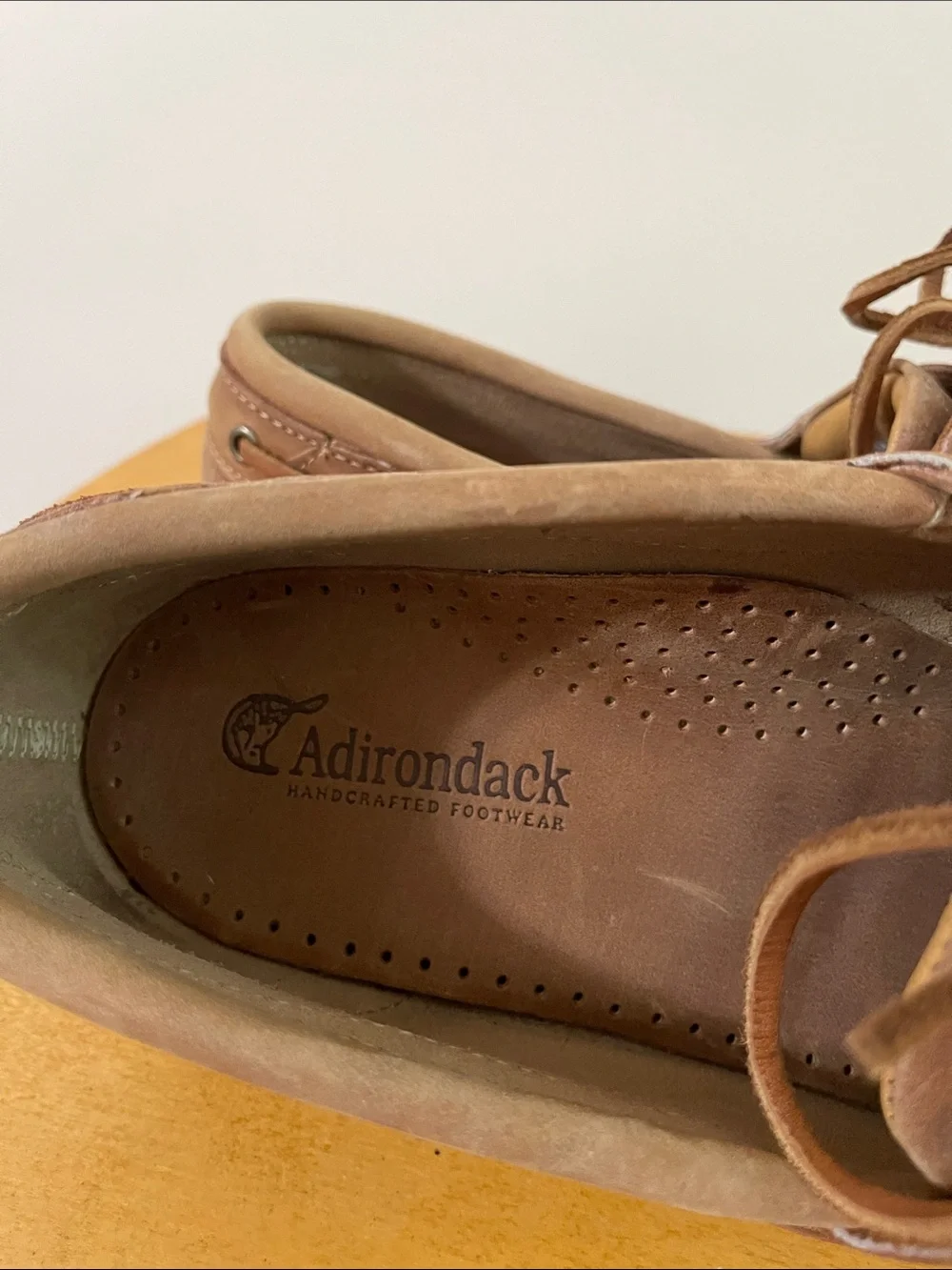 Adirondack Two-Tone Tan & Beige Leather Boat Shoes